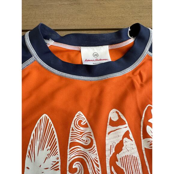 Hanna Andersson Boys' Surfboard Rash Guard Shirt Size 10 - Picture 2 of 4